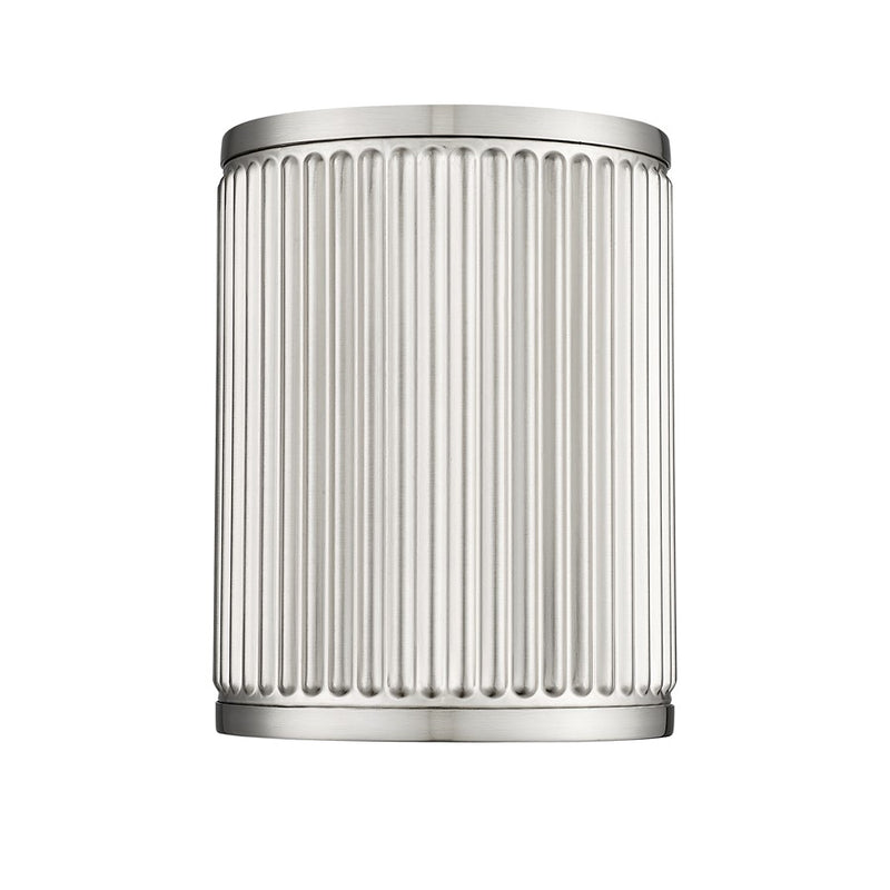 Z-Lite Stari 1 Light 6.25" Flush Mount, Brushed Nickel/Frosted
