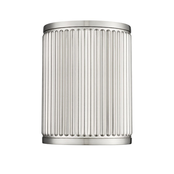 Z-Lite Stari 1 Light 6.25" Flush Mount, Brushed Nickel/Frosted