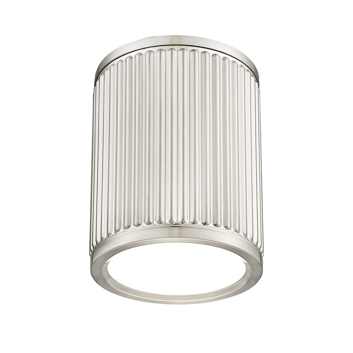 Z-Lite Stari 1 Light 6.25" Flush Mount, Brushed Nickel/Frosted