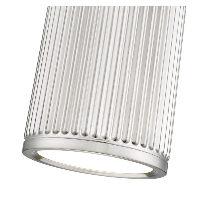 Z-Lite Stari 1 Light 6.25" Flush Mount, Brushed Nickel/Frosted