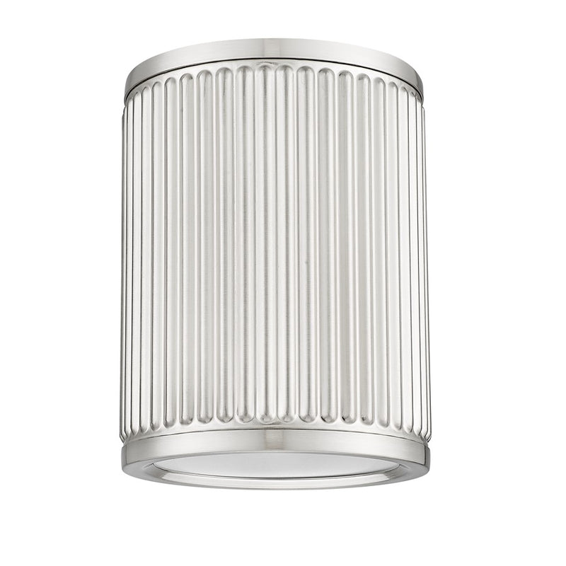 Z-Lite Stari 1 Light 6.25" Flush Mount, Brushed Nickel/Frosted