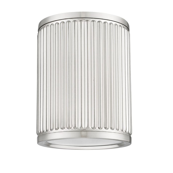 Z-Lite Stari 1 Light 6.25" Flush Mount, Brushed Nickel/Frosted