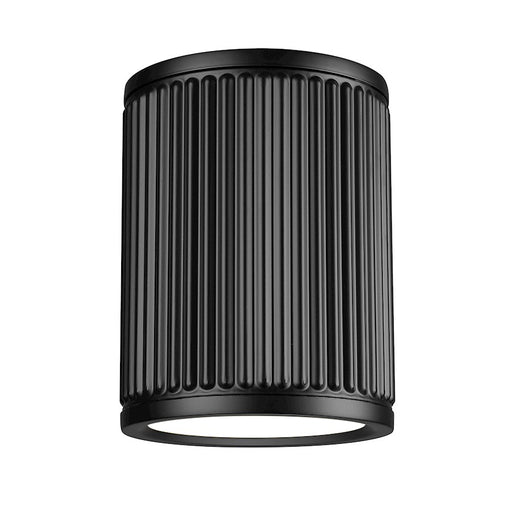 Z-Lite Stari 1 Light 6.25" Flush Mount, Matte Black/Frosted - 1013F6-MB-LED