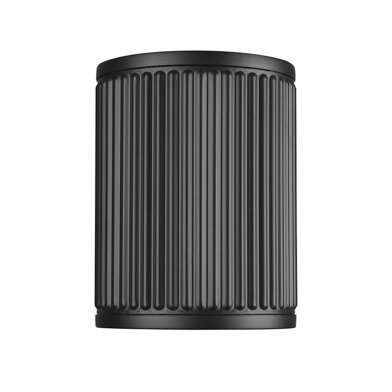 Z-Lite Stari 1 Light 6.25" Flush Mount, Matte Black/Frosted