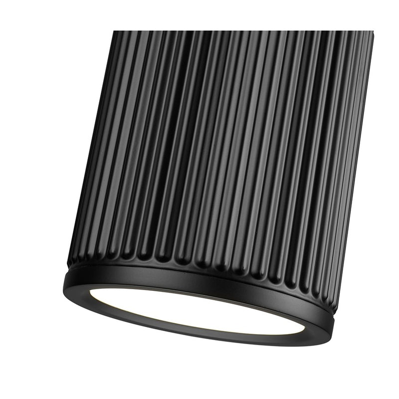 Z-Lite Stari 1 Light 6.25" Flush Mount, Matte Black/Frosted