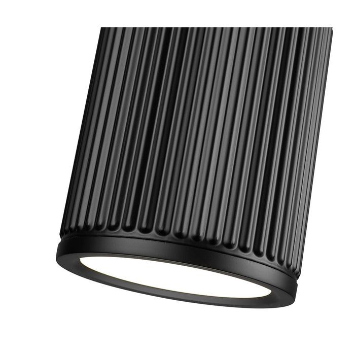 Z-Lite Stari 1 Light 6.25" Flush Mount, Matte Black/Frosted