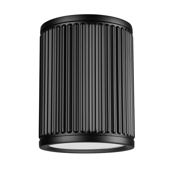 Z-Lite Stari 1 Light 6.25" Flush Mount, Matte Black/Frosted