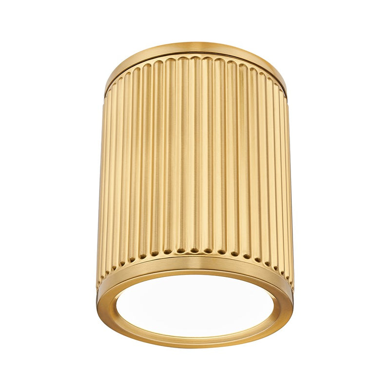 Z-Lite Stari 1 Light 6.25" Flush Mount, Modern Gold/Frosted