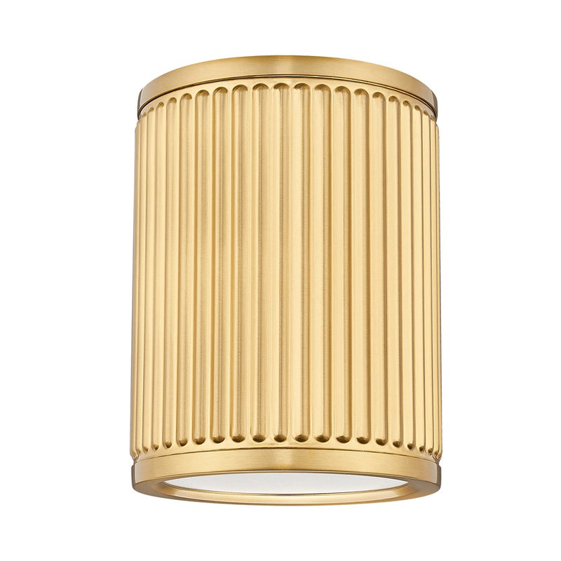 Z-Lite Stari 1 Light 6.25" Flush Mount, Modern Gold/Frosted