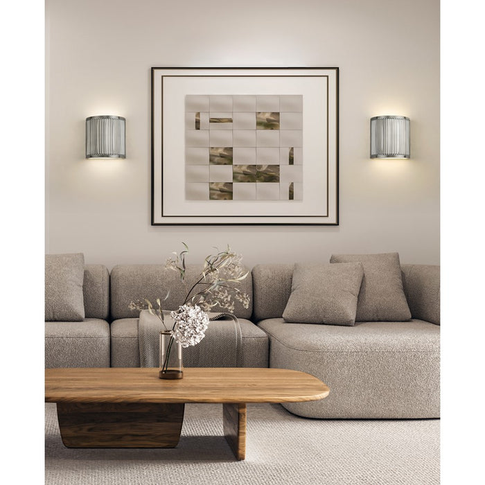Z-Lite Stari 1 Light 4" Wall Sconce, Brushed Nickel/Frosted