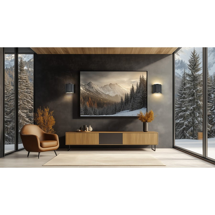 Z-Lite Stari 1 Light 4" Wall Sconce, Matte Black/Frosted