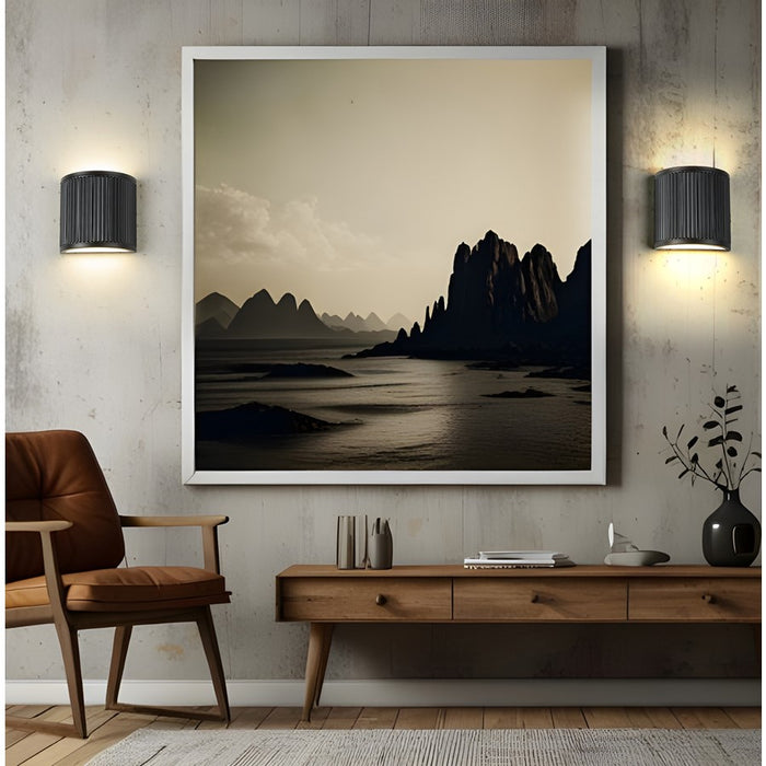Z-Lite Stari 1 Light 4" Wall Sconce, Matte Black/Frosted