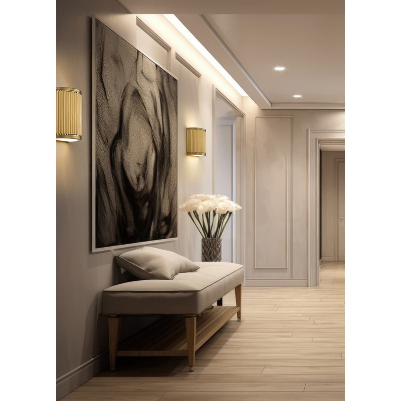 Z-Lite Stari 1 Light 4" Wall Sconce, Modern Gold/Frosted