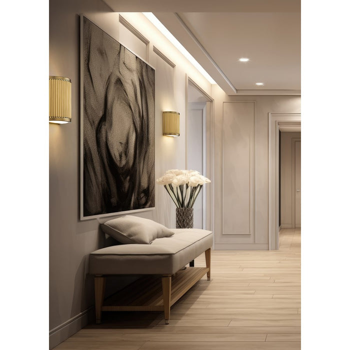 Z-Lite Stari 1 Light 4" Wall Sconce, Modern Gold/Frosted
