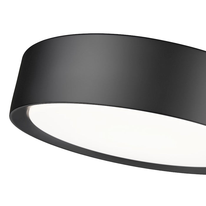 Z-Lite Kawan 1 Light 12" Flush Mount, Matte Black/Frosted