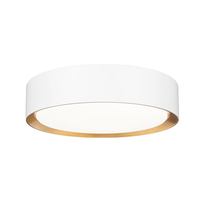 Z-Lite Kawan 1Lt 12" Flush Mount, White/Gold/Frosted - 1014F12-MW-MGLD-LED