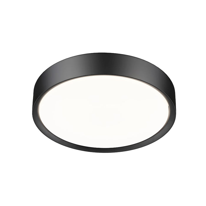 Z-Lite Kawan 1 Light 16" Flush Mount, Matte Black/Frosted