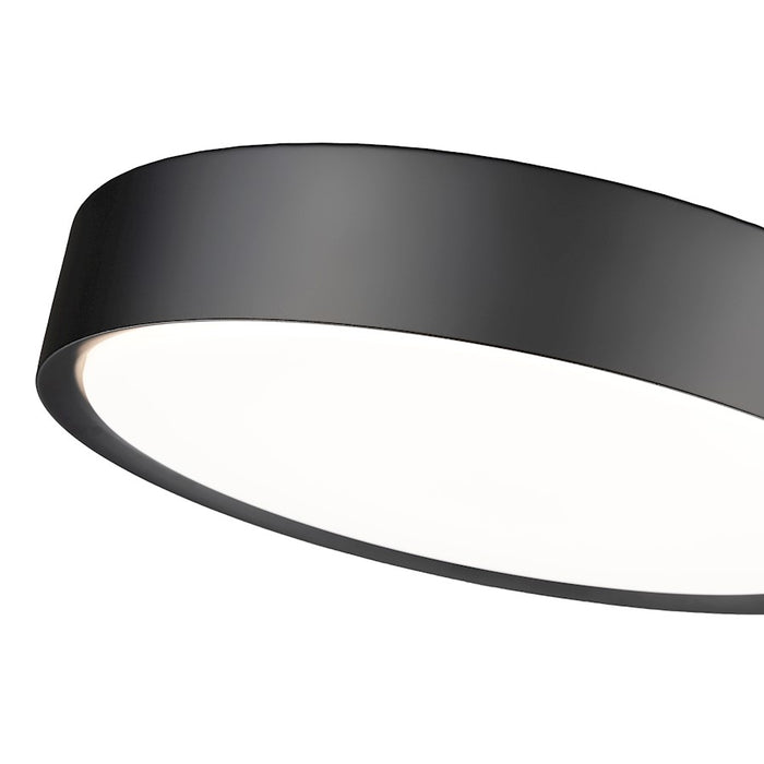 Z-Lite Kawan 1 Light 16" Flush Mount, Matte Black/Frosted