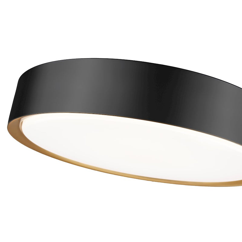 Z-Lite Kawan 1Lt 16" Flush Mount, Black/Gold/Frosted