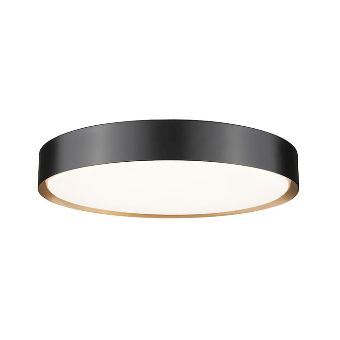 Z-Lite Kawan 1Lt 20" Flush Mount, Black/Gold/Frosted - 1014F20-MB-MGLD-LED