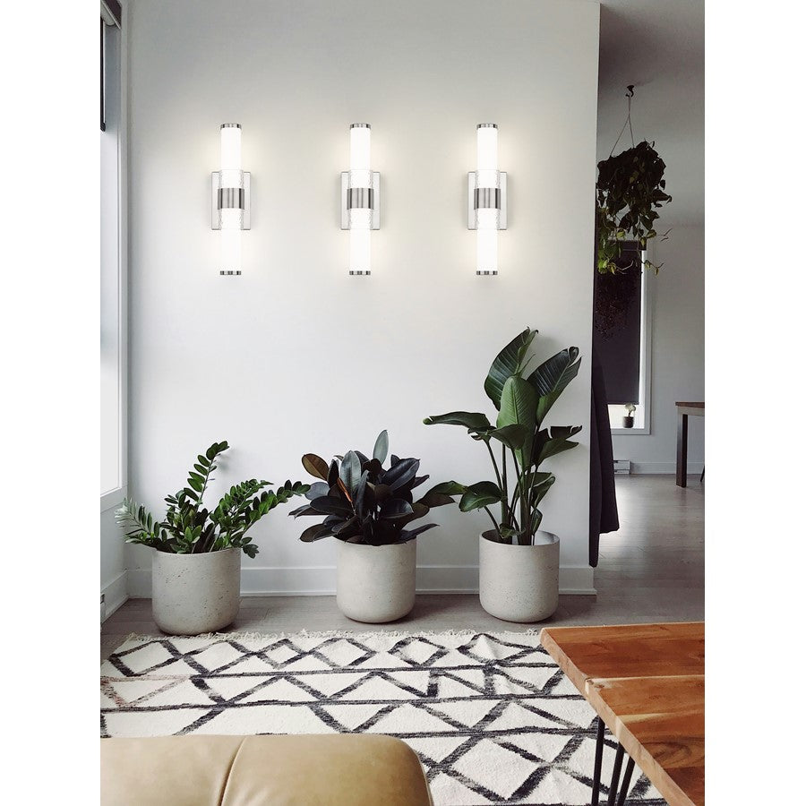 Z-Lite Egon 1 Light 18W Vanity, Brushed Nickel/Matte Opal