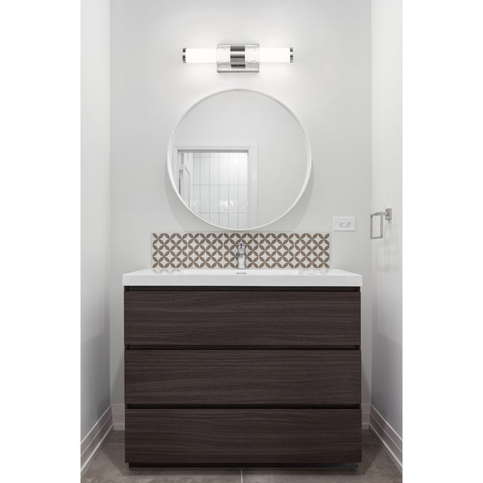 Z-Lite Egon 1 Light 18W Vanity, Brushed Nickel/Matte Opal