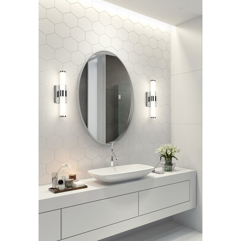 Z-Lite Egon 1 Light 18W Vanity, Chrome/Matte Opal