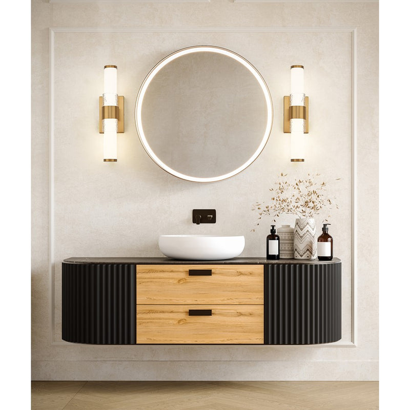 Z-Lite Egon 1 Light 18W Vanity, Modern Gold/Matte Opal