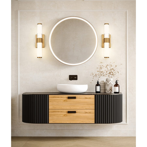 Z-Lite Egon 1 Light 18W Vanity, Modern Gold/Matte Opal