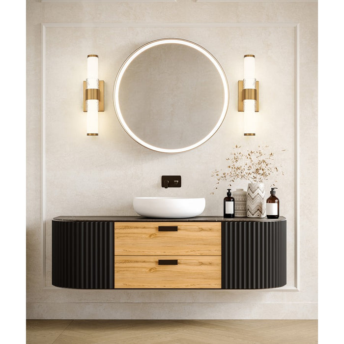 Z-Lite Egon 1 Light 18W Vanity, Modern Gold/Matte Opal