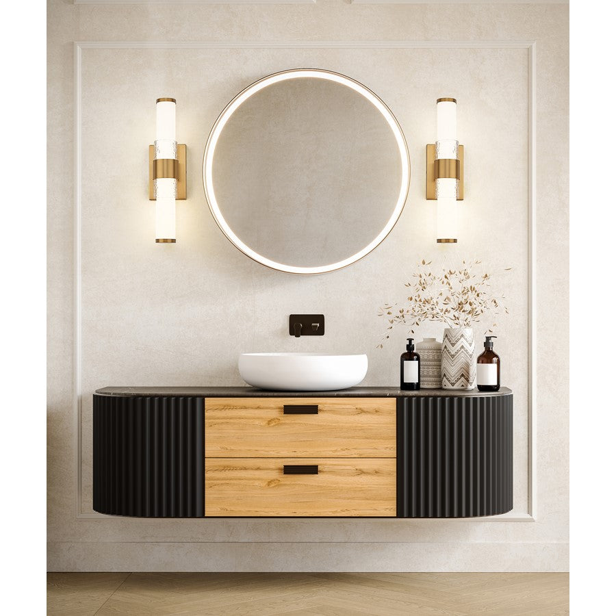 Z-Lite Egon 1 Light 18W Vanity, Modern Gold/Matte Opal