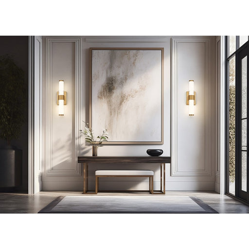 Z-Lite Egon 1 Light 18W Vanity, Modern Gold/Matte Opal