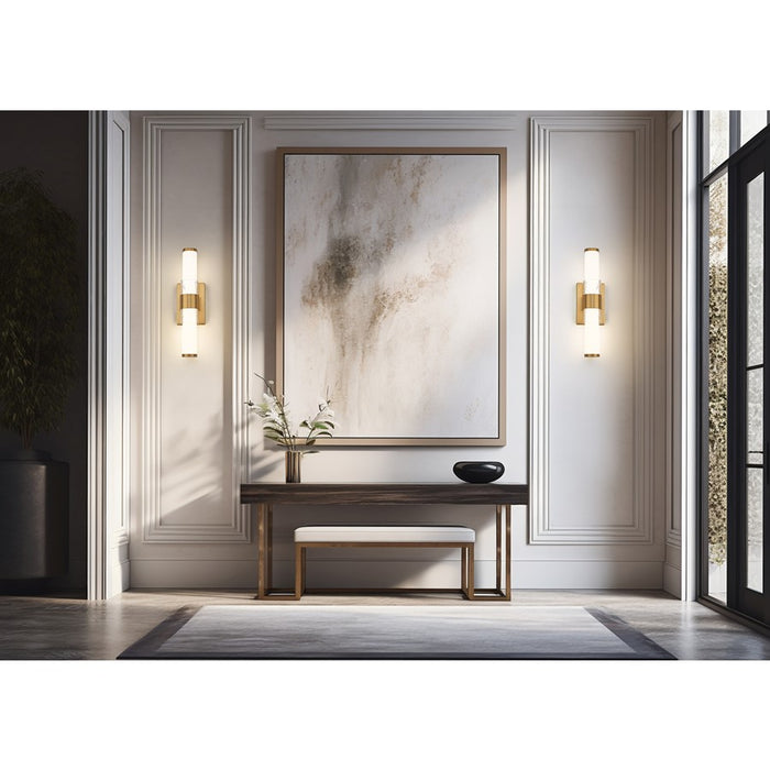 Z-Lite Egon 1 Light 18W Vanity, Modern Gold/Matte Opal