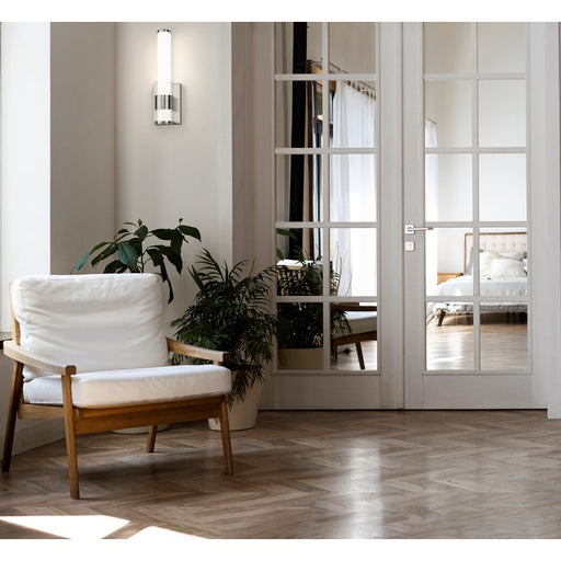 Z-Lite Egon 1 Light Wall Sconce, Brushed Nickel/Matte Opal