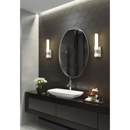 Z-Lite Egon 1 Light Wall Sconce, Brushed Nickel/Matte Opal