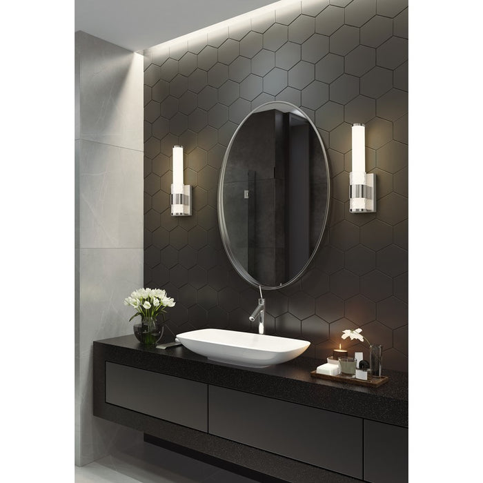 Z-Lite Egon 1 Light Wall Sconce, Brushed Nickel/Matte Opal