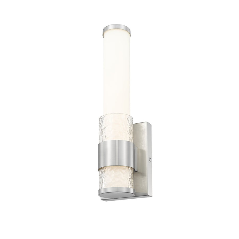 Z-Lite Egon 1 Light Wall Sconce, Brushed Nickel/Matte Opal
