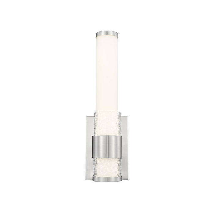 Z-Lite Egon 1 Light Wall Sconce, Brushed Nickel/Matte Opal