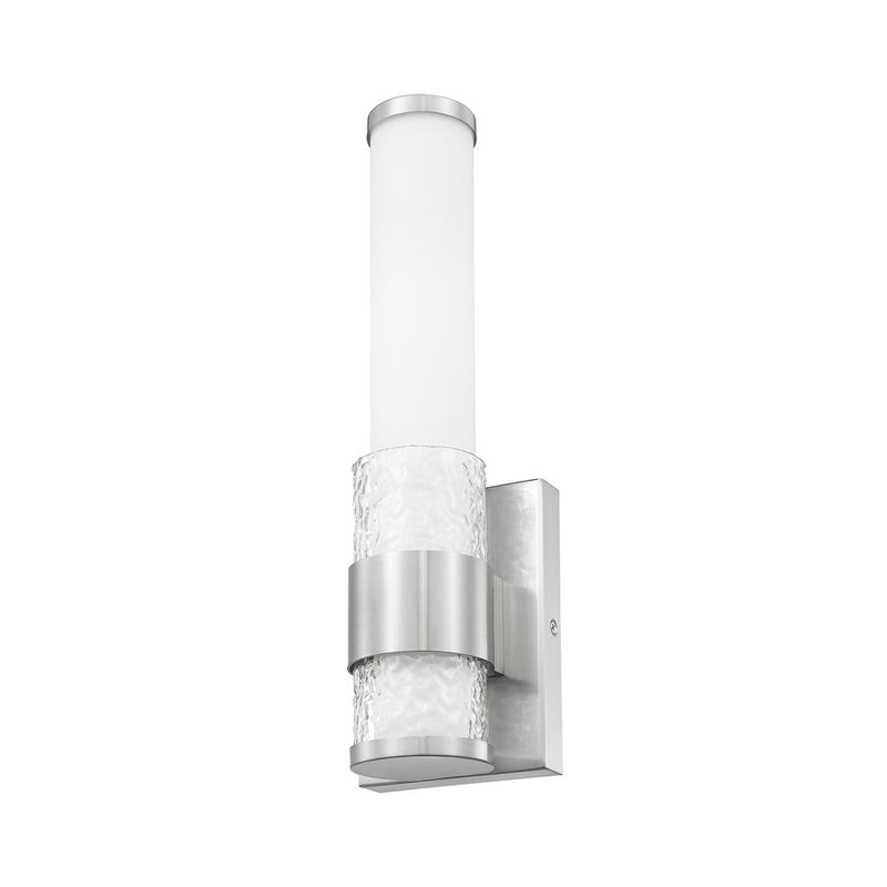 Z-Lite Egon 1 Light Wall Sconce, Brushed Nickel/Matte Opal