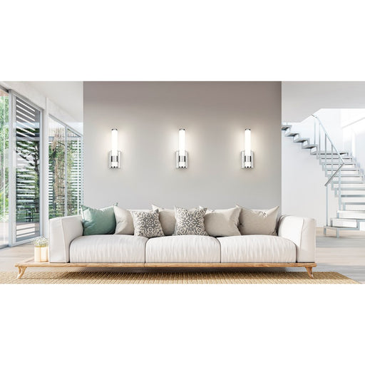 Z-Lite Egon 1 Light Wall Sconce, Chrome/Matte Opal