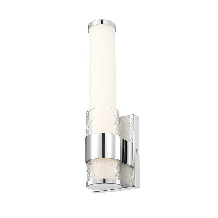 Z-Lite Egon 1 Light Wall Sconce, Chrome/Matte Opal