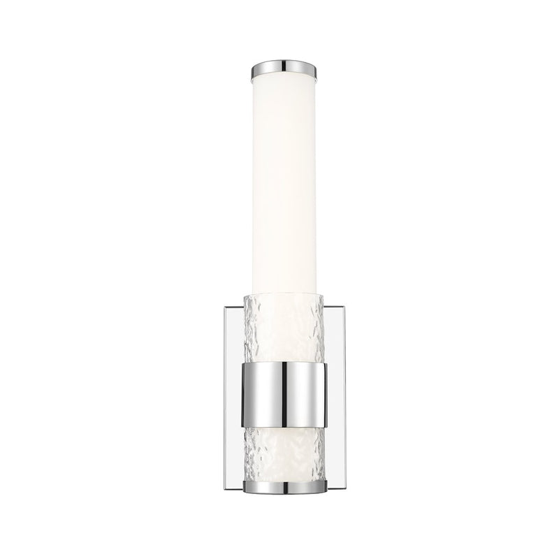 Z-Lite Egon 1 Light Wall Sconce, Chrome/Matte Opal