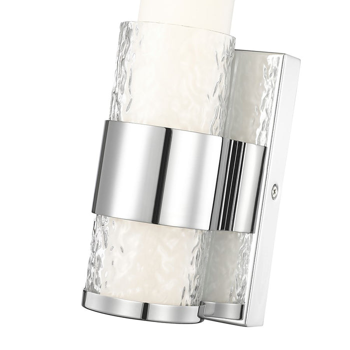 Z-Lite Egon 1 Light Wall Sconce, Chrome/Matte Opal
