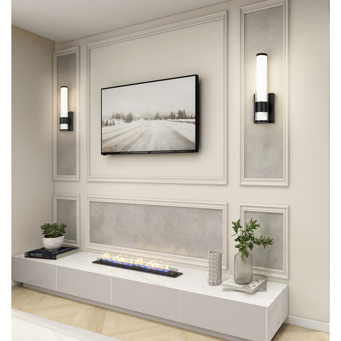 Z-Lite Egon 1 Light Wall Sconce, Matte Black/Matte Opal