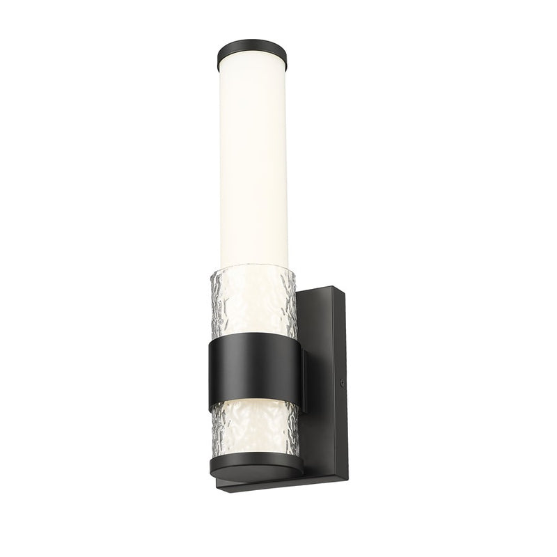 Z-Lite Egon 1 Light Wall Sconce, Matte Black/Matte Opal