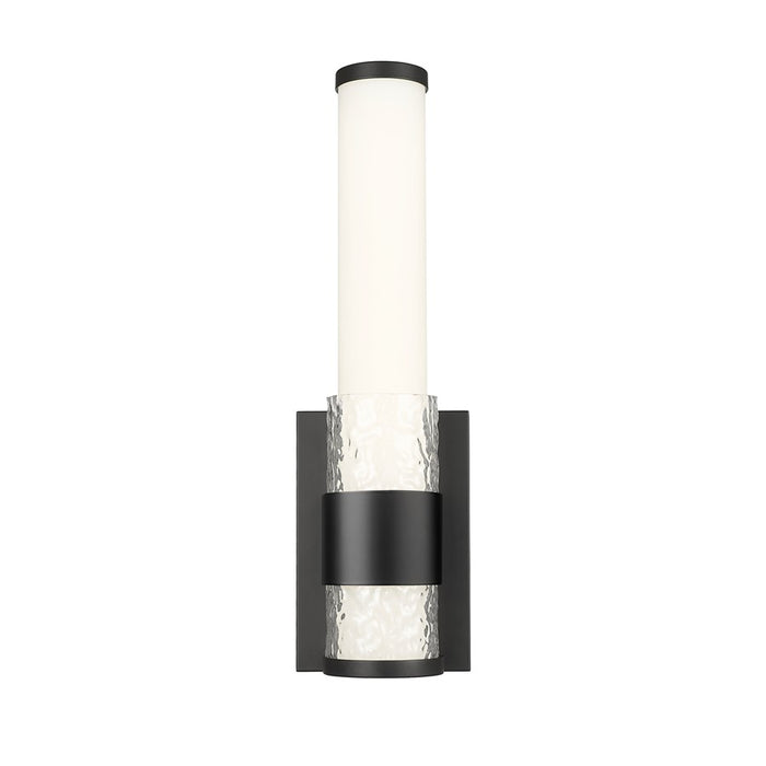 Z-Lite Egon 1 Light Wall Sconce, Matte Black/Matte Opal