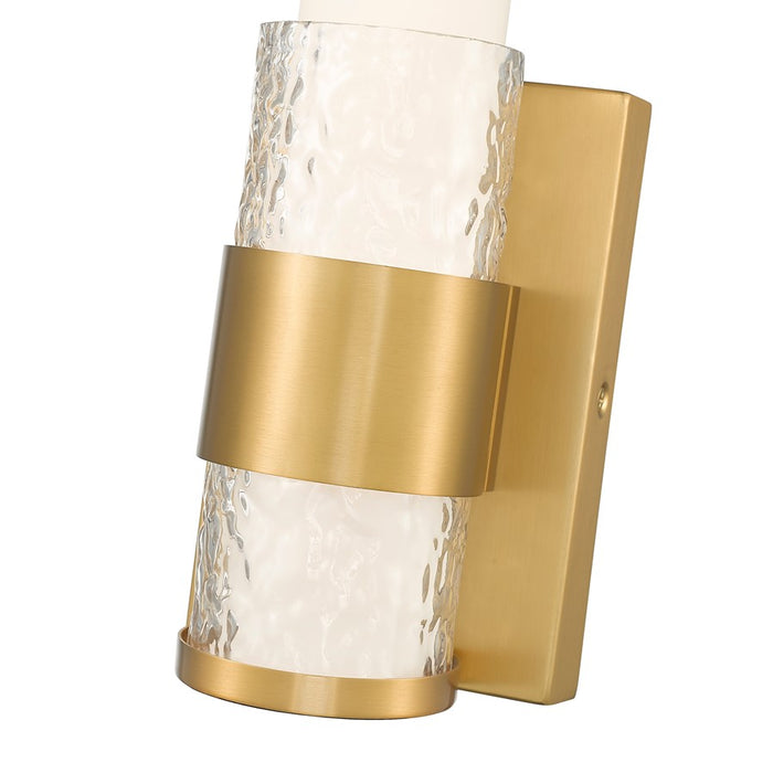 Z-Lite Egon 1 Light Wall Sconce, Modern Gold/Matte Opal
