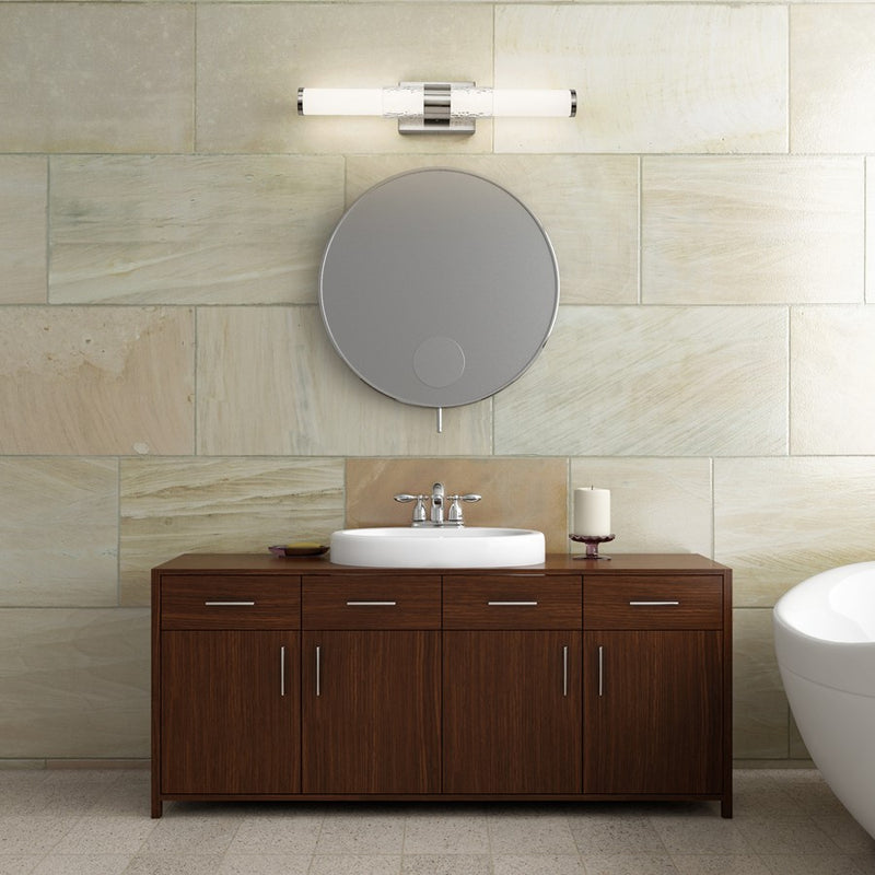 Z-Lite Egon 1 Light 25W Vanity, Brushed Nickel/Matte Opal