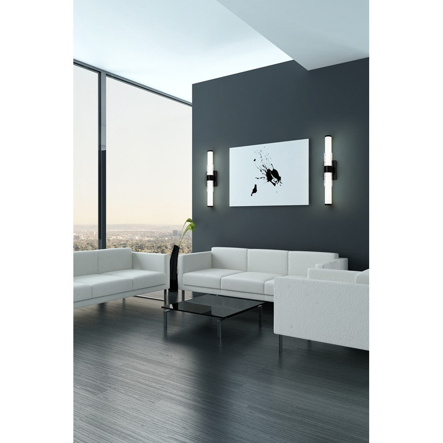 Z-Lite Egon 1 Light 25W Vanity, Matte Black/Matte Opal