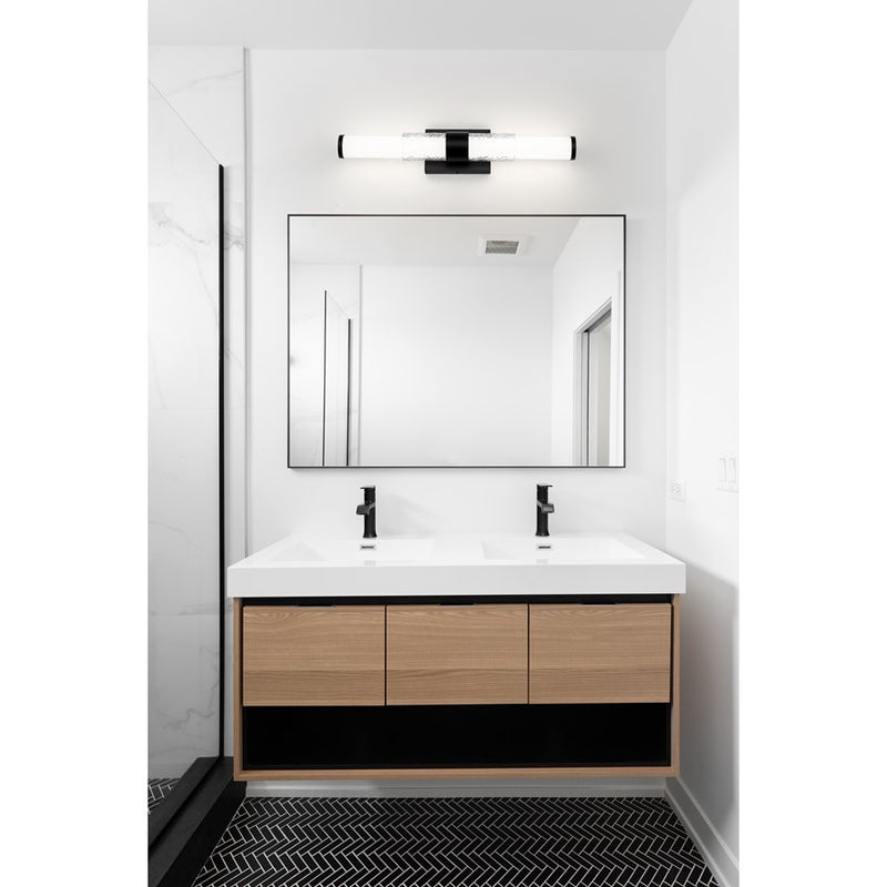 Z-Lite Egon 1 Light 25W Vanity, Matte Black/Matte Opal